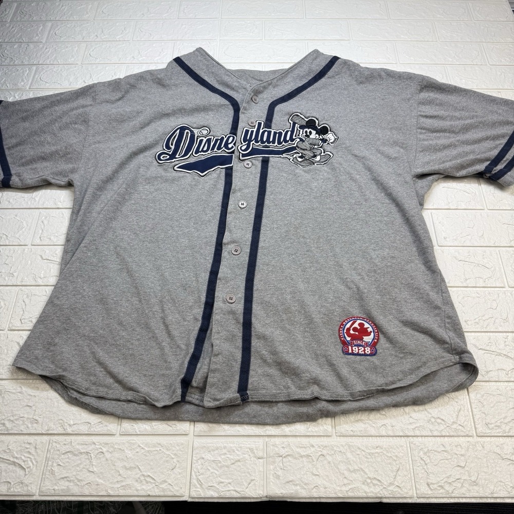 Disneyland Mickey Mouse Baseball Jersey, Vintage 1990s #55 on back SZ Large
